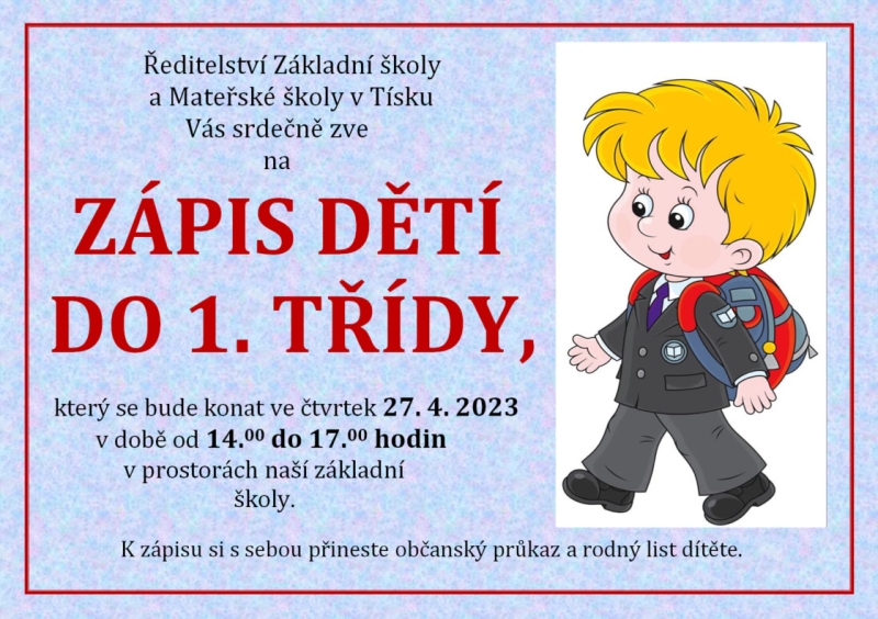 Zápis dětí do 1. třídy