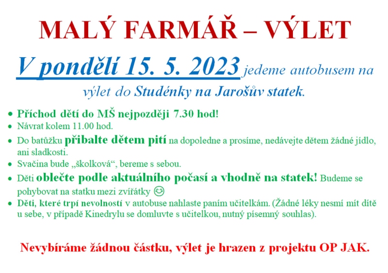 Výlet mateřské školy 2023