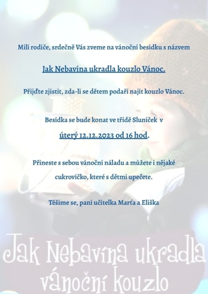 VÁNOČNÍ BESÍDKA U SLUNÍČEK