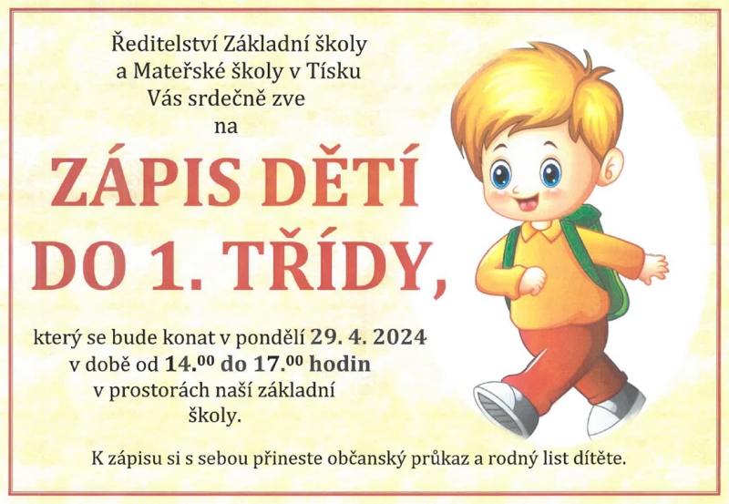 Zápis dětí do 1. třídy